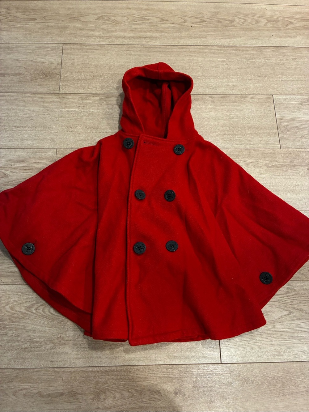 Vintage Schott Women’s US 740N Pea Jacket Red Wool Hooded Cape One Size